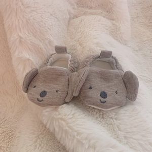 Grey / Brown Koala Baby Newborn Slippers